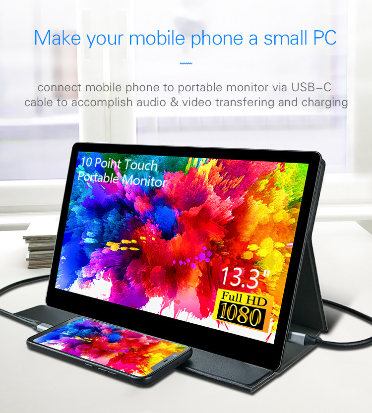 220cd/M2 Brithgness 1080P 13.3" Narrow Bezel IPS Portable Monitor