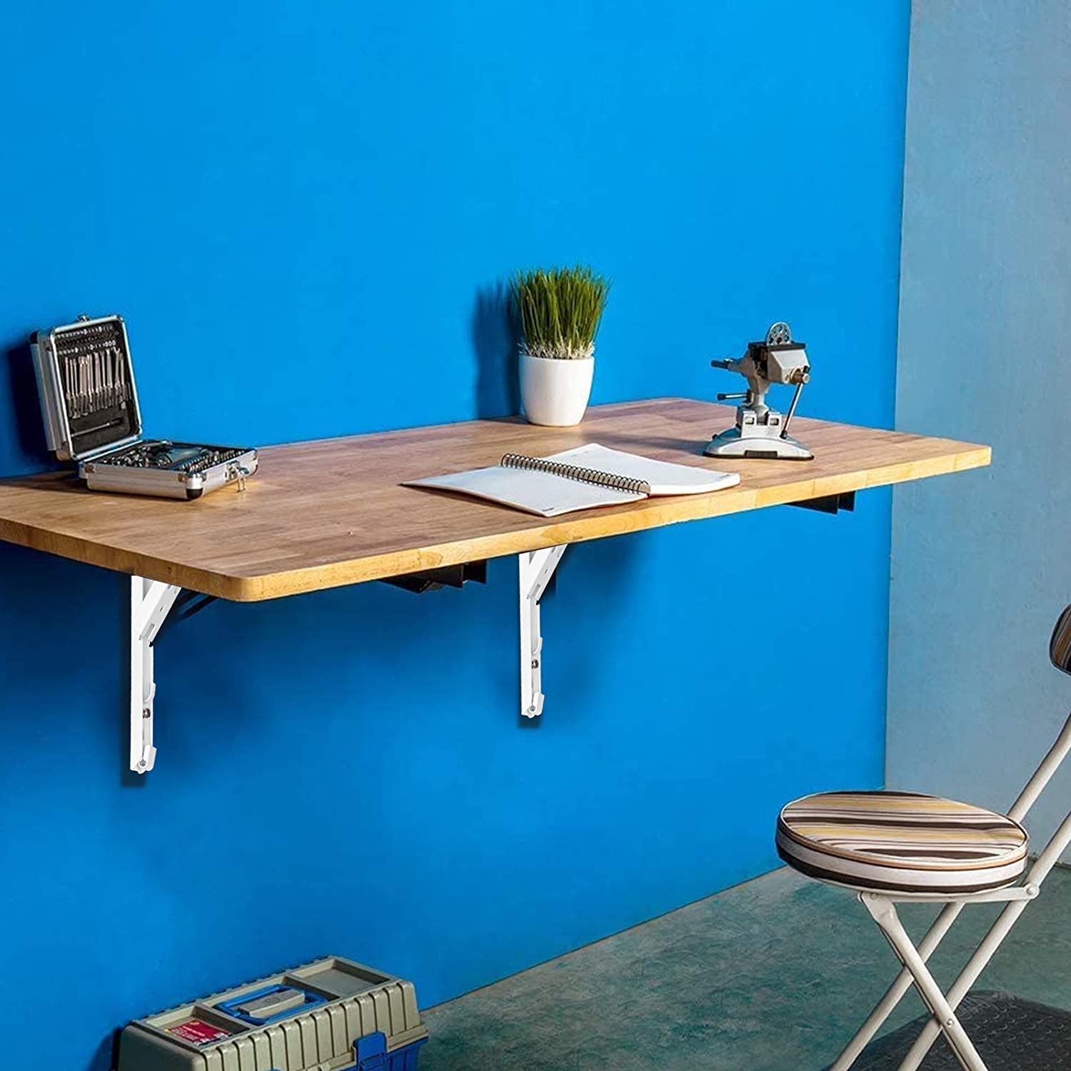 12" Spring Loaded Folding Shelf Bracket for Wall Mounting in Industry 1.5-2.0mm Thick
