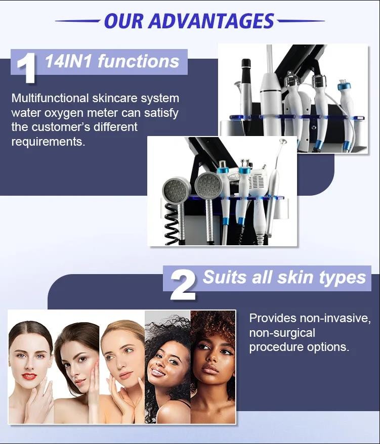 Wrinkle Remover Hydrafacial Equipment With 2 Photon Light Handles