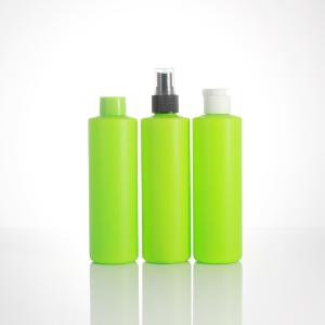 China Green Cylindrical 230ml Detergent Liquid Bottle With Flip Cap wholesale