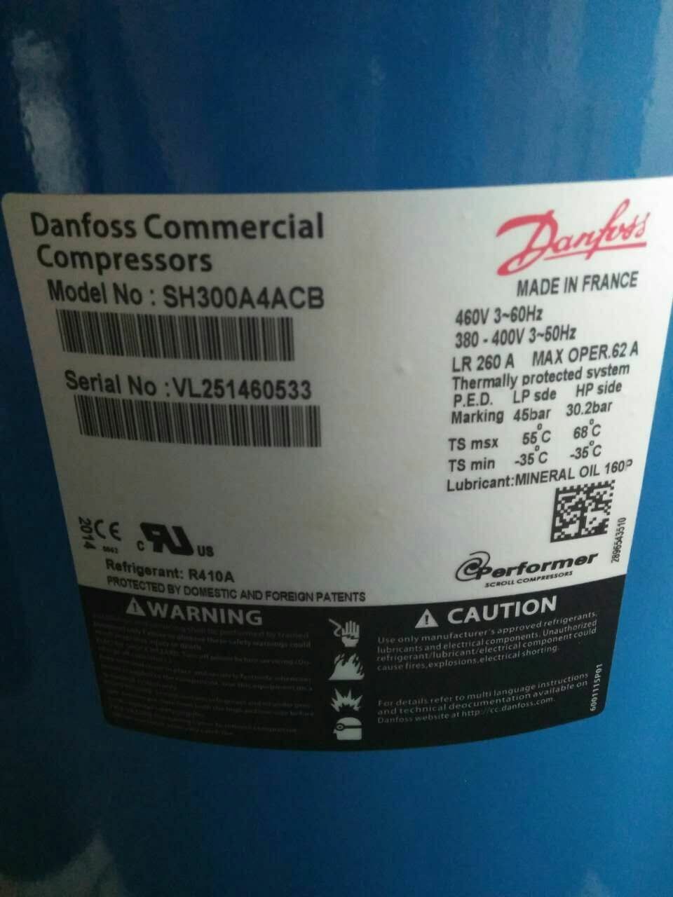SM100S4VC Danfoss Scroll Compressor 8HP SM100-4VI R22 Scroll Compressor Blue Color