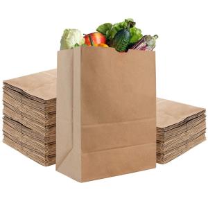China Eco-Friendly Fresh Fruits Vegetables Packaging Kraft Paper Bag with Luxury Design wholesale