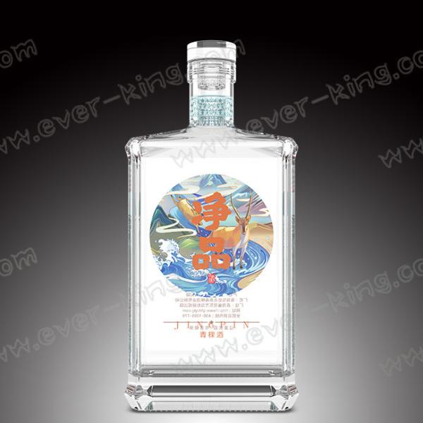 Quality OEM 750ML Crystal White Flint Cognac Glass Bottle for sale