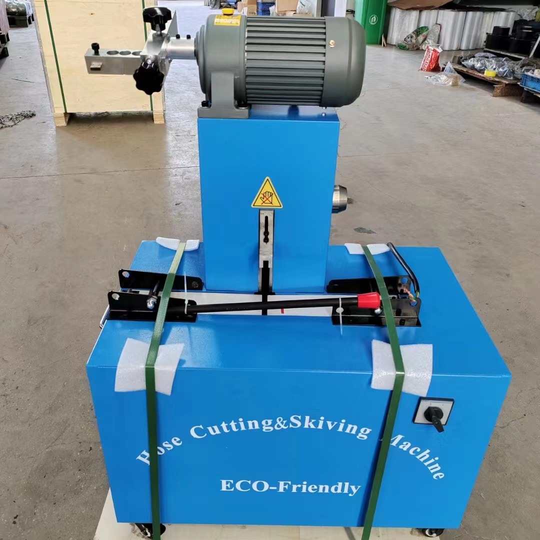 High Performance Electric 2 Inch 6 Layers Hose Cutting And Skiving Machine With Blade Protective Cover