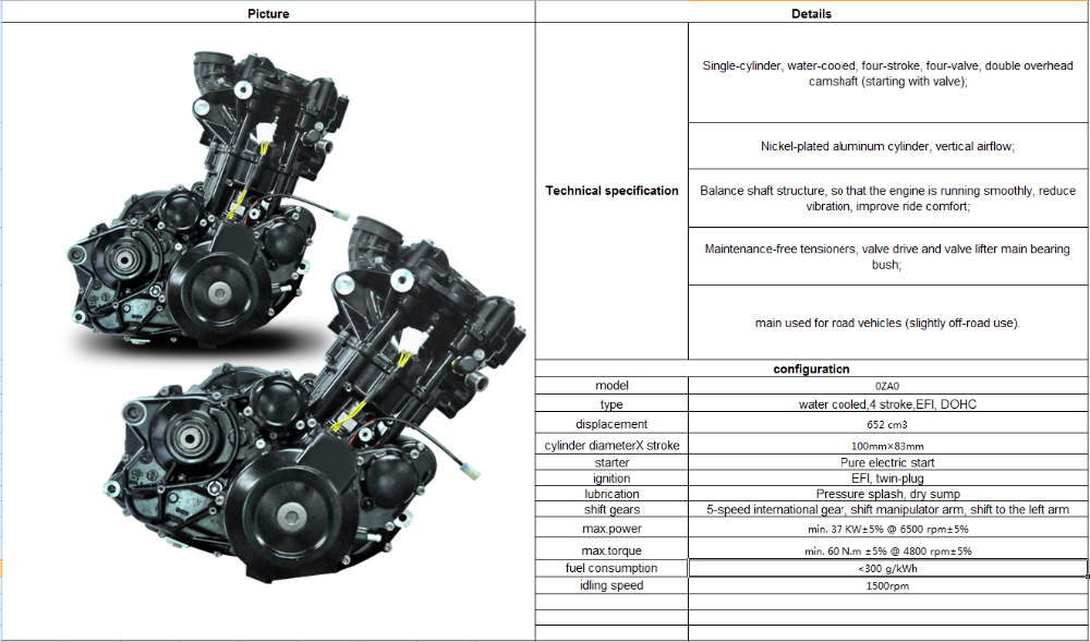 LIFAN/LONCIN/ZONGSHEN/DAYANG 652cc Motorcycle Tricycle Engine Bike Engine Shift Gears