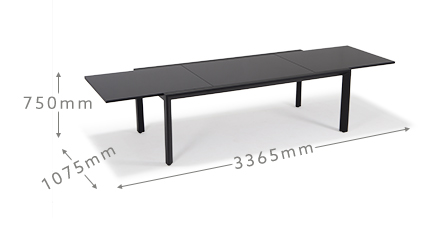 Extendable Patio Set L 336.5 x W 107.5 x H 75cm AJUNION Outdoor Aluminum Dining Table