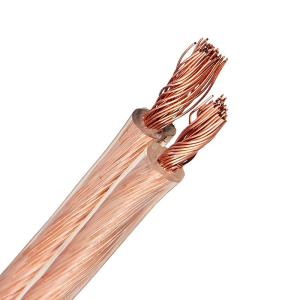 China Transparent Jacket Shielded Speaker Cable Heavy Duty 350 Strands OFC Conductor 3mm² 100m Rolls wholesale