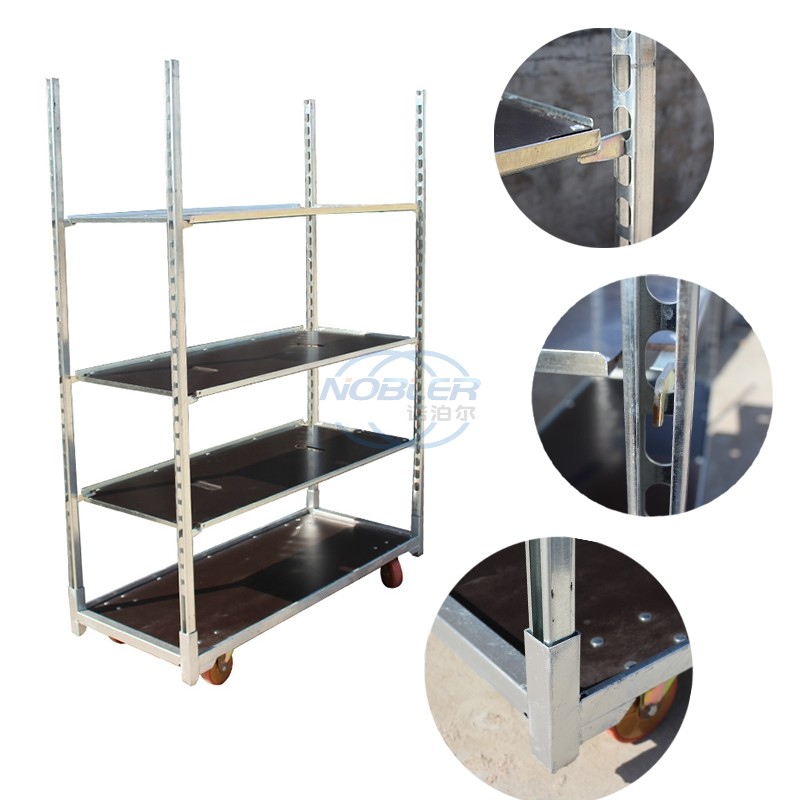 Plywood Container 4 Wheel Folded Flower Trolley Flowers Logistics Turnover
