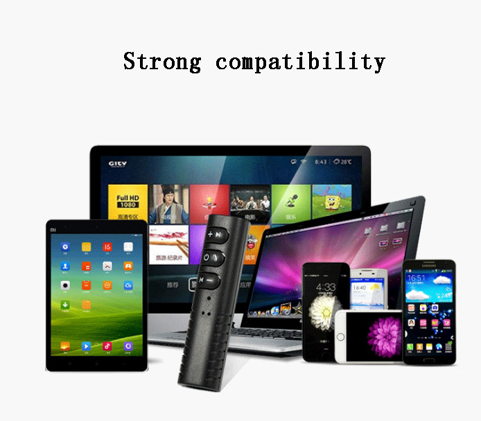 Newest car bluetooth receiver 3.5 mm DC handsfree calling aux car kit speaker OEM order welcomed for iPhoneX 7plus