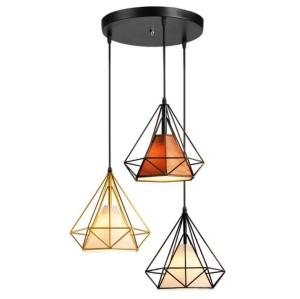 China Diamond-shaped Iron Pendant Lamp, perfect for restaurants / dinning room / cafes,etc wholesale