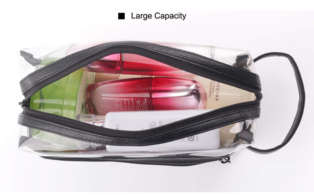 Water Resistant Zipper Transparent Mens Shaving Bag For Travel