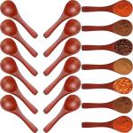 Nature Wooden Mini Tasting Condiments Salt Spoon For Kitchen Cooking 30 Pieces