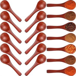 China Nature Wooden Mini Tasting Condiments Salt Spoon For Kitchen Cooking 30 Pieces wholesale