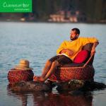 Restaurant Outdoor Wicker Furniture Metal Aluminum Lounge Chair for Comfortable