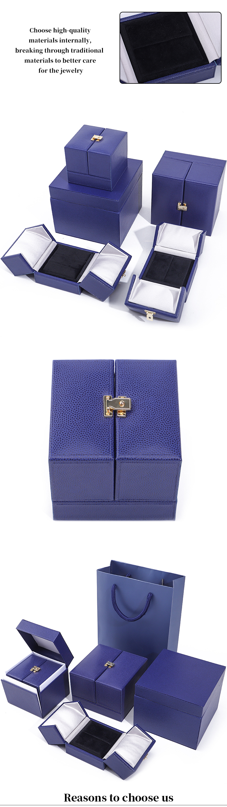 Double Door Storage Velvet Jewelry Box for Newest Style Packaging of Luxury Accessories