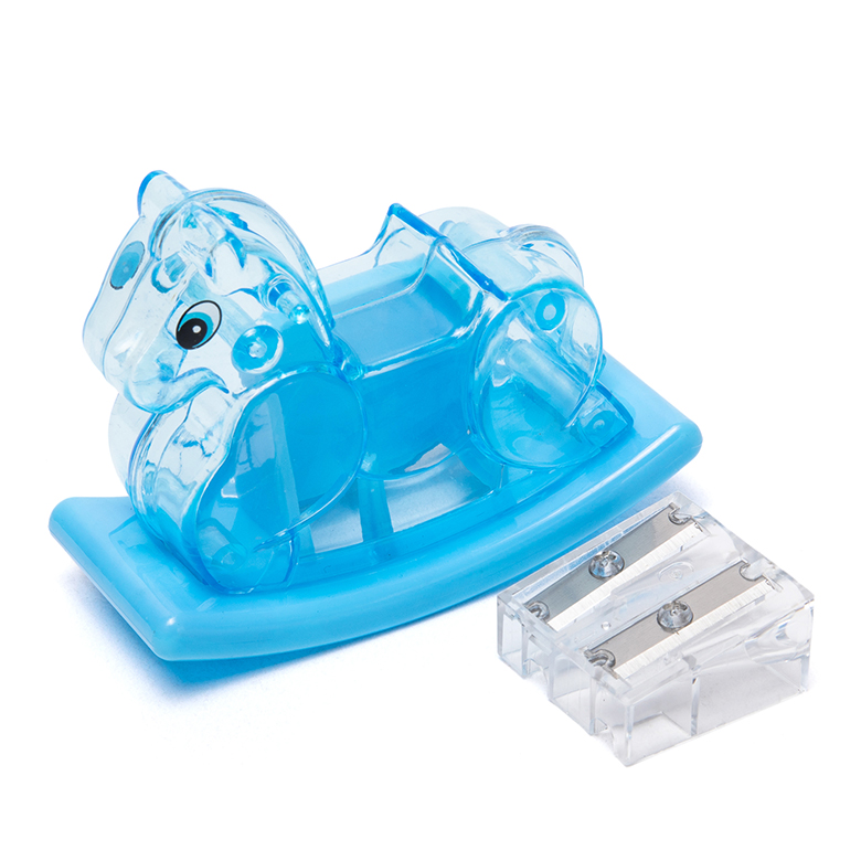 Patent Baby Kid Safe Promotion Gift Cheap Rocking Cute Horse Double Hole School Children Pencil Sharpener