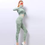 OEM Fabric Seamless Yoga Sets Antibacterial Ribbed Activewear Set