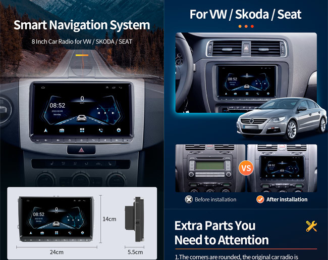4G Golf Touran Android Car Stereo 9 Inch Volkswagen Skoda Octavia Stereo VW Car Radio