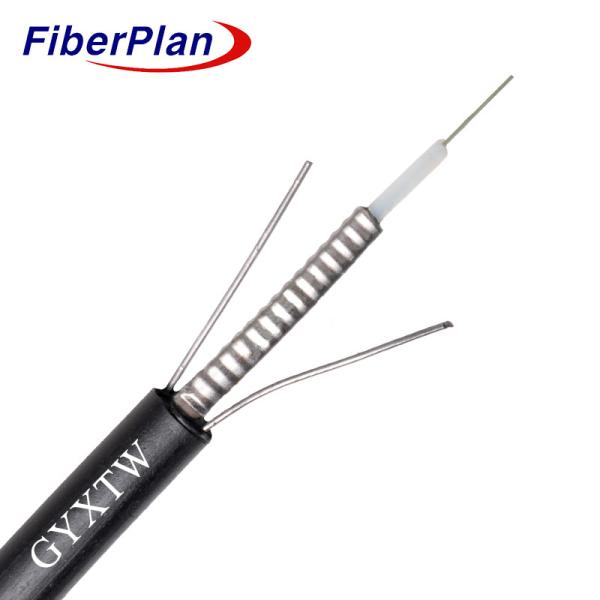 Outdoor Armored Singlemode GYXTW G652D Fiber Optic Wire Cable Black Aerial