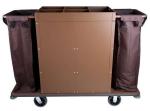 Hotel 3 - Tier Housekeeping Cart ,6" PP Wheels Iron Paint Brown Room Service