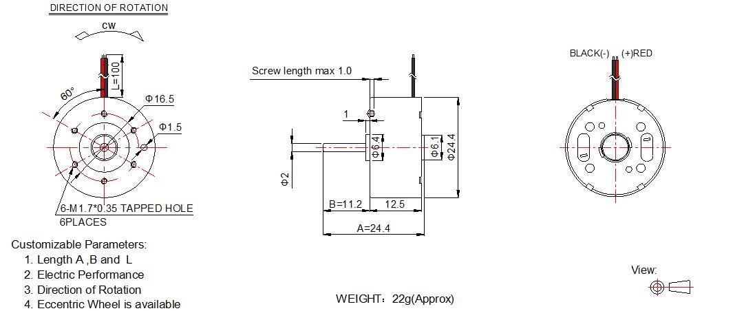 2000 - 8000 Rpm DC Motor , Precious Metal Brush Micro DC Motor 3v For DVD Player