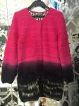 Round neck sleeve length warm mink cashmere elegant & fashion ladies coat
