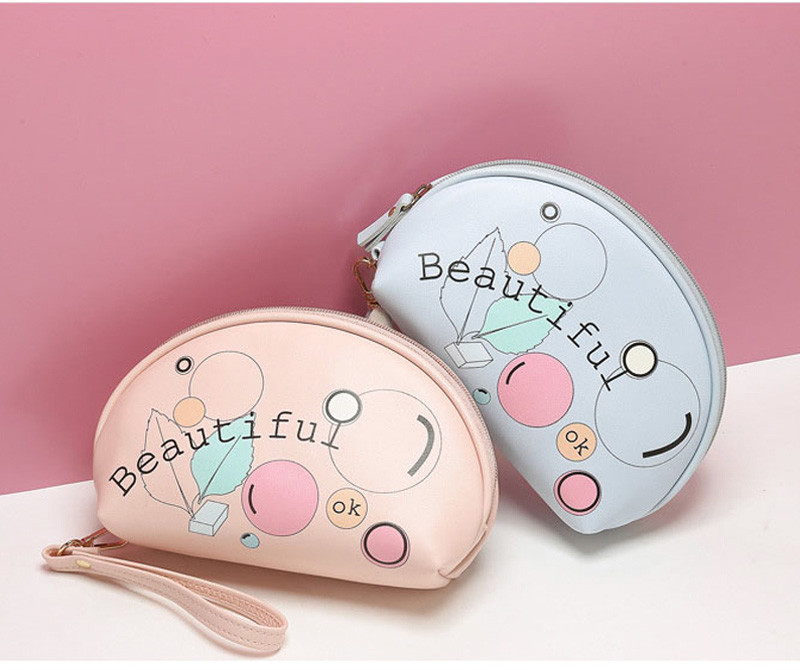 Simple Black L20*D7*H12 Cm PU Cosmetic Bag For Ladies