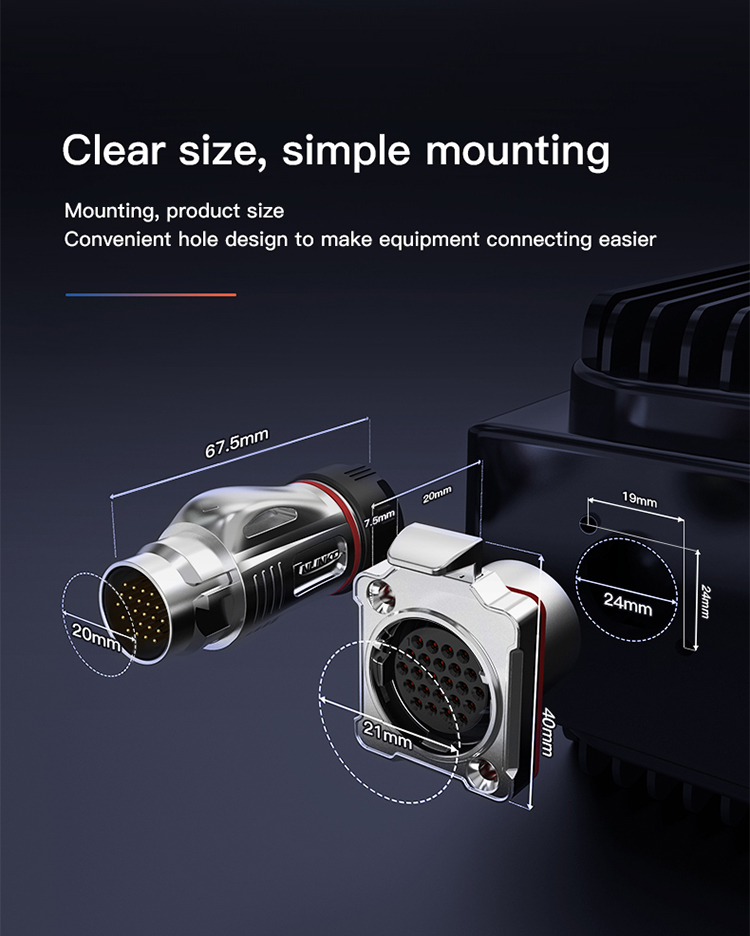Cnlinko Connector BD24 Industrial Waterproof Metal Female Male IP68 10 Pin Plug Socket Cable Connector