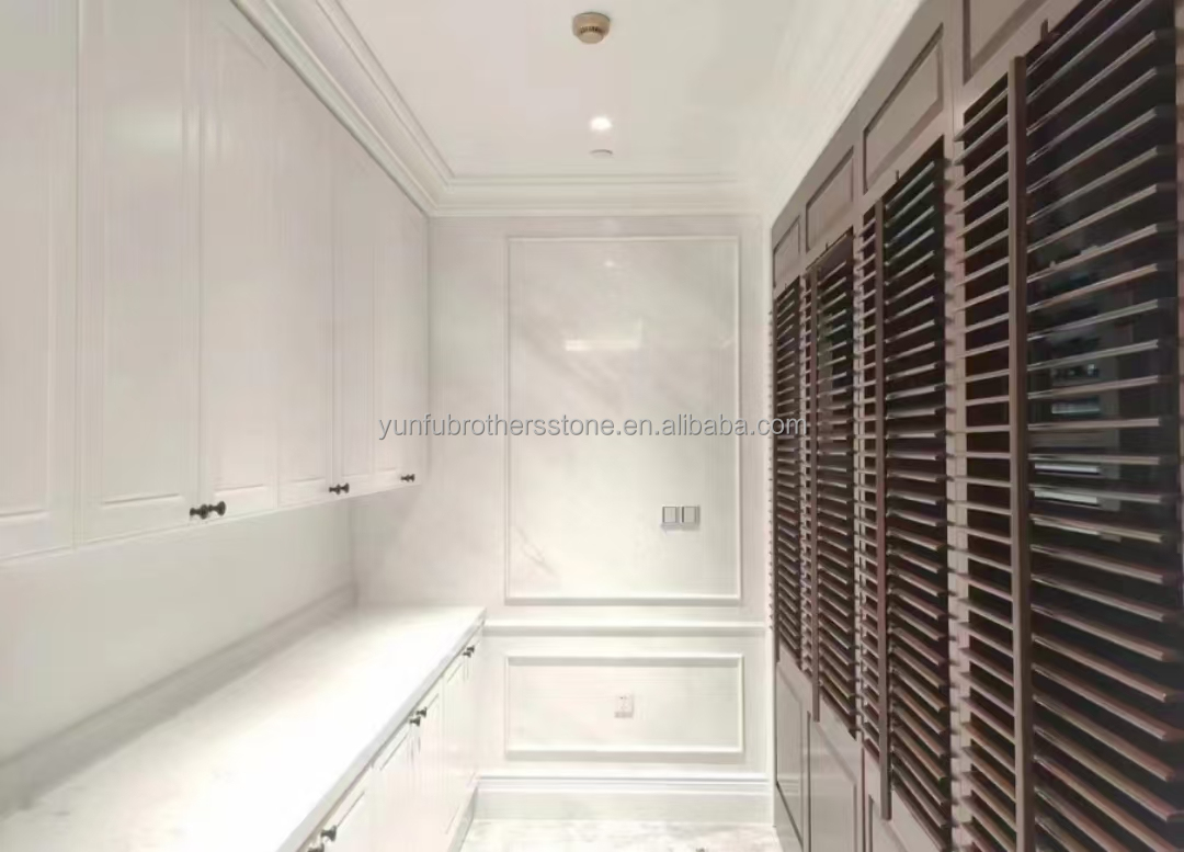 White Thassos Marble Big Slab Polished Stone Wall Panel Tile for Modern Hotel Design