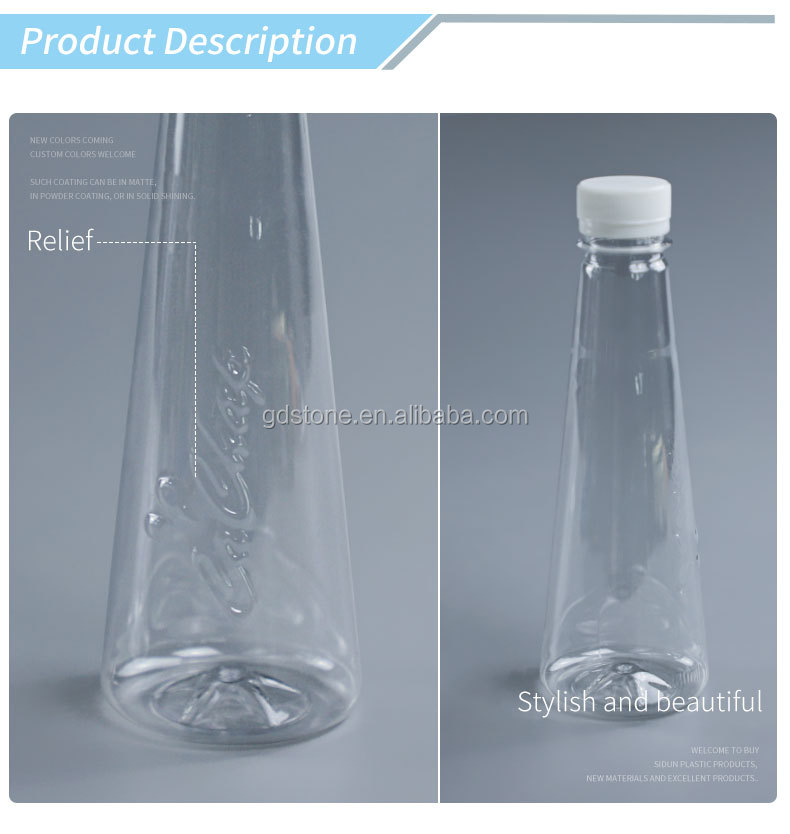 25mm Water PET Plastic Bottles Transparent Clear 280ml