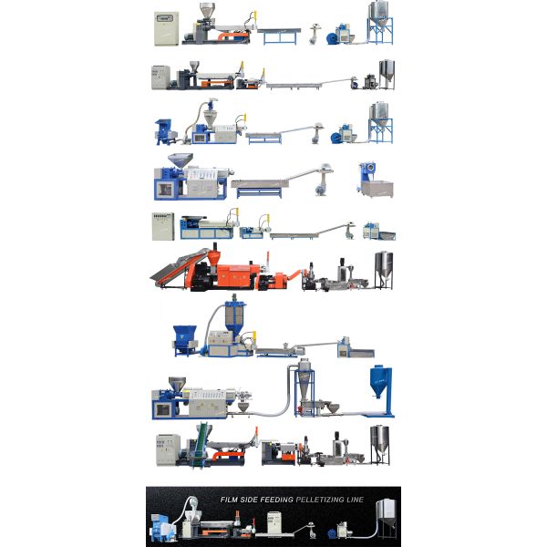 180 - 220kg/H Blue Color Pet Bottle Flakes Recycling Machine High Efficiency pet Pelletizing Machine