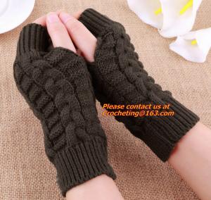 China fashion Cute Faux Rabbit Fur Hand Winter Warmer Knitted Fingerless Gloves Mitten 10 colors wholesale