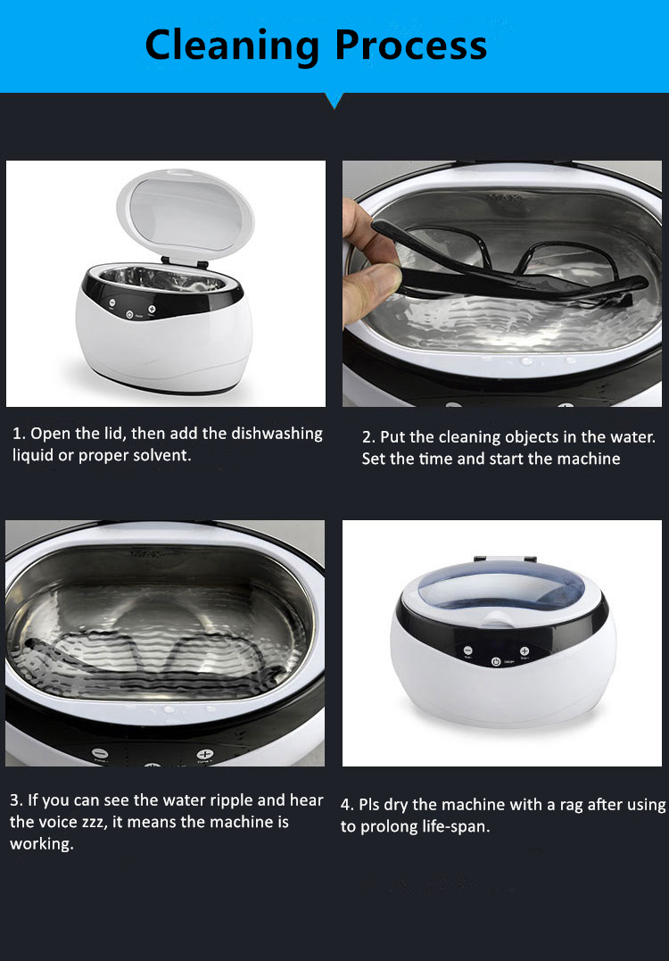 OEM Eyeglasses Ultrasonic Cleaner 600ml With Digital Timer MK-182