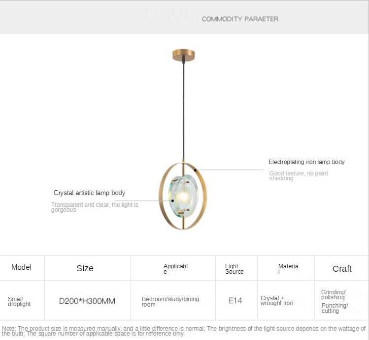 Modern LED Pendant Lights Crystal Indoor Home Decor Light Fixture Bedroom Light(WH-GP-59)