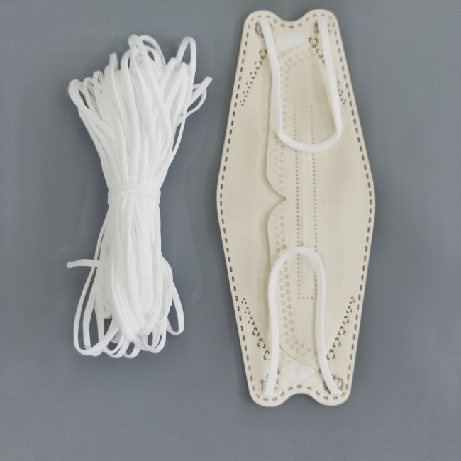 Spandex Polyester Face Mask Elastic Ear Loops White Flat Ear Loop 3.5mm