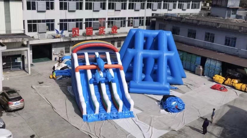 Large 35m Commercial Inflatable Slide Fire Retardant UV Protective