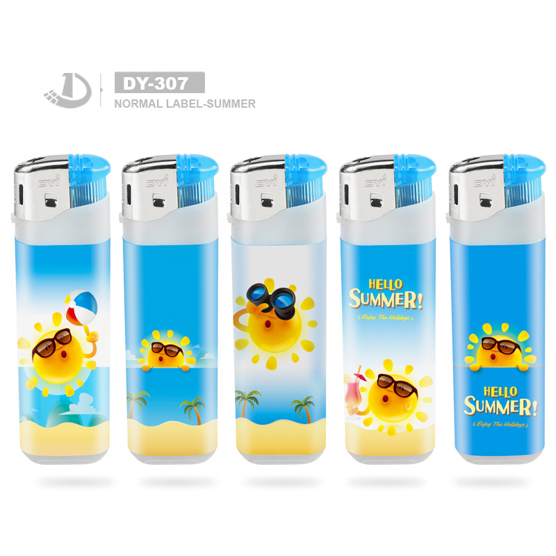 China Factory Wholesale Cheap Electronic Lighter High Quality Transparent Color Cigarette Lighter with ISO994