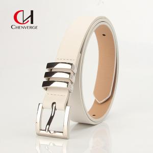 China Custom Ladies Leather Belt Classic Square Sliver Pin Buckle Denim Belt wholesale