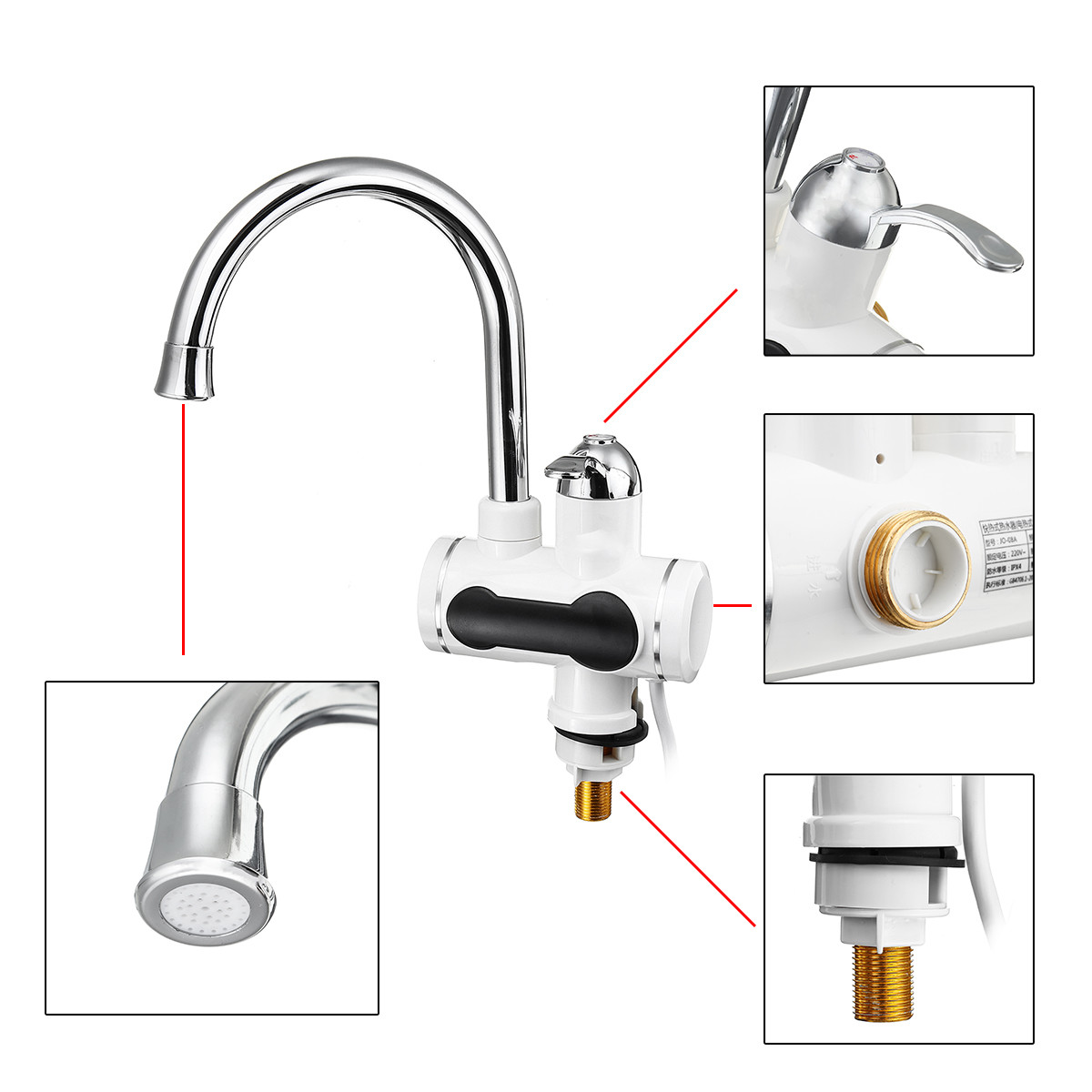 Instant Electric Deck Mounted Heater Faucet Water Heating ABS LVD