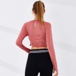 Women Round Neck Long Sleeve With Strap T-shirt Quick Dry Sport Yoga Fitness