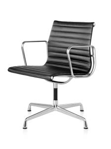 China Low Back Ribbed Leather Chair EA108 Aluminum Group Charles Eames Style wholesale