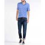 Combed Cotton Men's Stripes Polo Shirt Four - button Placket Mixed Color
