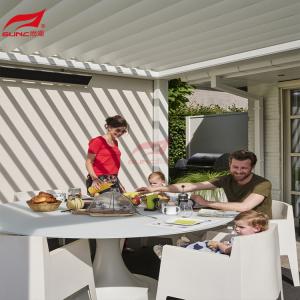 China Rain Protection Powered Louvered Pergola Rodent Proof PVDF Coating wholesale