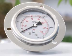 China 4&quot; 5000 Psi Oil Filled Pressure Gauge 0-400 Bar Stainless Steel Manometer Front Flange wholesale