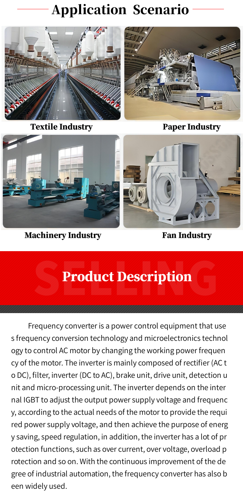 Multiple Series Three Phase Variable Frequency Drive 380V Economical Universal Frequency Converter