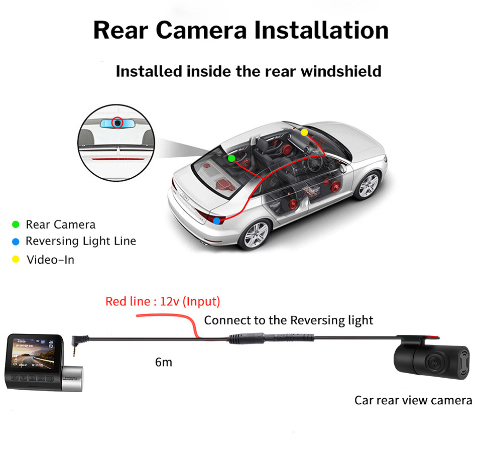 2 Inch 4K GPS Dash Cam Auto Driving Recorder Car DVR Rear View