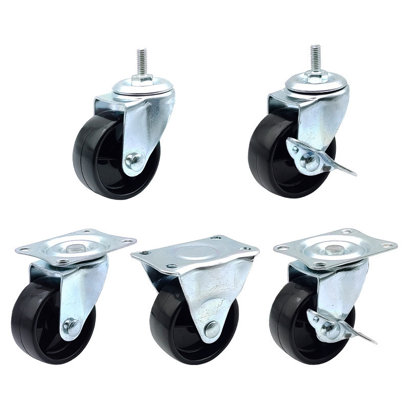 Furniture Hardware Caster Wheel Fixed Flat Universal PP Caster Wheel
