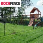Green Vinyl Coated Chain Link Security Fence Excellent Rust Resistance