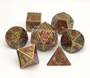China Antiwear Metal Mini RPG Dice Sets Gold Plated Surface Lightweight wholesale