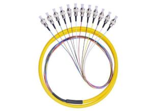 China 12 Core FC / UPC Fiber Optic Pigtail 12 Color Fan Out With LSZH Cable wholesale